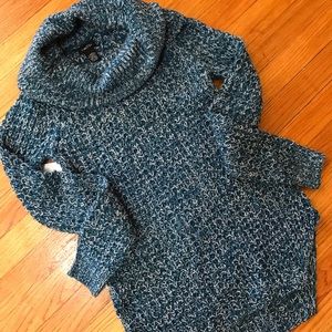 Cowl neck cozy blue